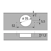 Петли мебельные Hettich (Германия) петля hettich вкладная 110° slide-on, без доводчика